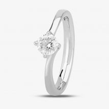 1888 Collection Platinum 0.50ct Diamond Twisted Solitaire Ring RI-137(.50CT PLUS)- H/SI2/0.50ct