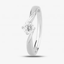 1888 Collection Platinum 0.33ct Diamond Twisted Solitaire Ring RI-1027(.33CT PLUS)- F/SI2/0.37ct