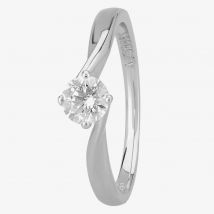 1888 Collection Platinum 0.40ct Diamond Twisted Solitaire Ring RI-1027(.40CT PLUS)- I/SI1/0.41ct