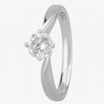 1888 Collection Platinum 0.60ct Diamond Twisted Solitaire Ring RI-1027(.60CT PLUS)- G/SI3/0.61ct