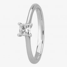 1888 Collection Platinum 0.33ct Princess-Cut Diamond Classic Solitaire Ring RI-2022(.33CT PLUS)- G/VS1/0.36ct
