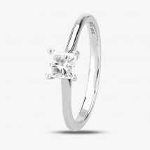 1888 Collection Platinum 0.50ct Princess-Cut Diamond Classic Solitaire Ring RI-2022(.50CT PLUS)- D/SI1/0.50ct