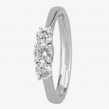 1888 Collection Platinum 0.57ct Diamond Trilogy Ring R3-145(.57CT PLUS)- F-G/SI2/0.60ct
