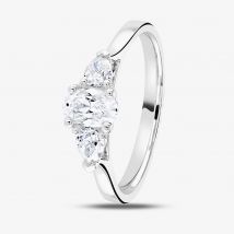 1888 Collection Platinum 1.00ct Multi-Cut Diamond Three Stone Ring R3-2034(5X3)(1.00CT PLUS)- G/SI1/1.18ct