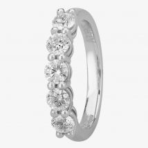1888 Collection Platinum 1.00ct Five-Stone Diamond Ring HET1001(1.00CT PLUS)- E-F/VS2-SI1/1.01ct
