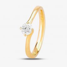 1888 Collection 18ct Gold 0.33ct Diamond Twisted Solitaire Ring RI-137(.33CT PLUS)- G/SI2/0.35ct