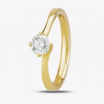 1888 Collection 18ct Gold 0.50ct Diamond Twisted Solitaire Ring RI-137(.50CT PLUS) F/SI2/0.50ct