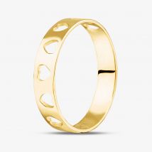 9ct Yellow Gold Cut Out Hearts Band Ring S1791Y-N