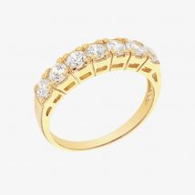 LUXE Silver Gold Plated Cubic Zirconia Half Eternity Ring 8.98.0240 R