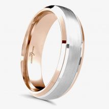 Brown &amp; Newirth Compliment 18ct Rose &amp; White Gold 5mm Ring 6136 5.0 18K S