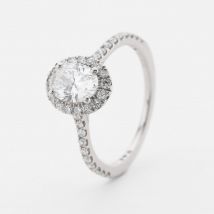 Platinum Certified 1.06ct Oval Cut Shoulder Set Solitaire Ring 31163/135 O