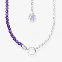 THOMAS SABO Silver Member Charm Violet Bead Necklace KE2190-007-13-L45V