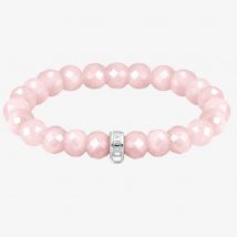 THOMAS SABO As We Love 17cm Rose Quartz Oval Bead Bracelet X0292-034-9-L17