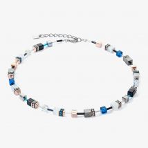 Coeur De Lion GeoCUBE Iconic Capri Blue Multi Stone Necklace 4013/10-0756