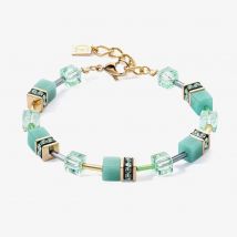 Coeur De Lion GeoCUBE Iconic Mono Gold Plated Green Bracelet 4020/30-0533