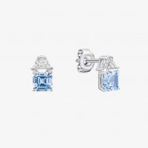 Diamonfire Sterling Silver Light Blue Cubic Zirconia Stud Earrings E6601