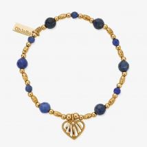 ChloBo Gold Plated Heart Of Dreams Sodalite Heart Charm Bracelet GBSBC3345
