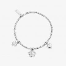 ChloBo Treasures Of Bali Blossoms Of Grace Sterling Silver Flower &amp; Heart Charm Bracelet SBSB0233510