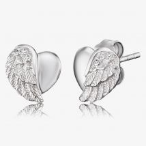 Angel Whisperer Sterling Silver Heart Wing Stud Earrings ERE-LILHEARTWING-ST