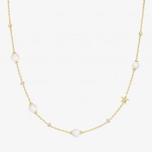 Ania Haie Miss Dainty 14ct Gold Plated Pearl &amp; Cubic Zirconia Star Necklace NO65-09G