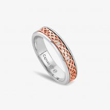 Clogau Annwyl Silver 9ct Rose Gold Slim Channel Band Ring 3SCWR-P