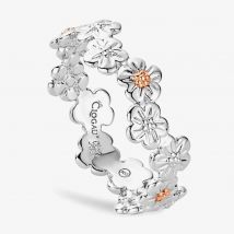 Clogau Silver & 9ct Rose Gold Forget Me Not Flower Ring 3SFMN0748-N