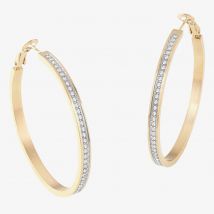 Guess Colour My Day Gold Plated Crystal 50mm Hoop Earrings JUBE02247JW YG