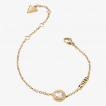 Guess Colour My Day Gold Plated Crystal Logo Chain Bracelet JUBB02246JW YG L