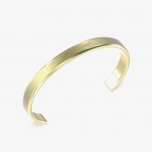 Guess Pitstop Sterling Silver Gold Tone Brushed C Bangle UMB04447YGL