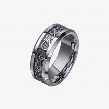 Fred Bennett Fred Bennett 8mm Filigree Tungsten Ring R3863 62
