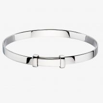 Little Star Cote Silver Plain Baby Bangle LSB0001