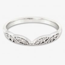 9ct White Gold Diamond Leaf Wedding Ring (M) 10201/9W/DQ10 M