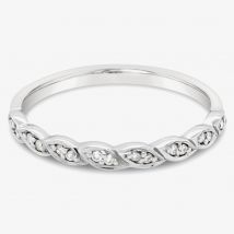 9ct White Gold Diamond Leaf Half-Eternity Ring (O) 10247/9W/DQ10 O