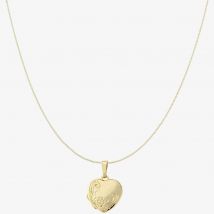 9ct Yellow Gold Engraved Heart Locket Necklace LK204