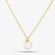 9ct Yellow Gold Pearl &amp; Cubic Zirconia Necklace 1.13.7604