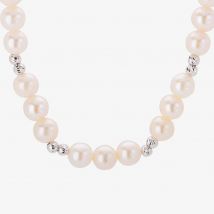9ct White Gold 7.5 Inch Freshwater Pearl and Bead Bracelet BRZ70025FW