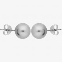 9ct White Gold 8-8.5mm Grey Freshwater Pearl Stud Earrings EOZ110RF-G