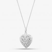 Silver Filigree Heart Locket 8-65-1953
