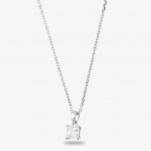 Starbright Silver 6mm Four Claw Square-cut Cubic Zirconia Pendant E304P-6x6M 3A