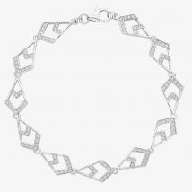 Lucy Quartermaine Silver Art Deco White Topaz Tie Bracelet ADB3