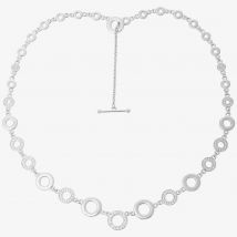 Lucy Quartermaine Silver Art Deco White Topaz Halo T Bar Necklace ADP8