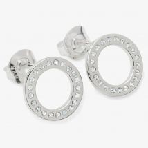 Lucy Quartermaine Silver Art Deco White Topaz Halo Stud Earrings ADS1