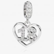 Rosa Lea 18 Pave Heart Dangle Charm AM-2THB004504