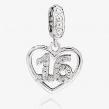 Rosa Lea 16 Pave Heart Dangle Charm AM-2THB004704