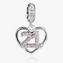 Rosa Lea 21 Pave Heart Dangle Charm AM-2THB004904