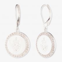 Lauren Ralph Lauren Silver &amp; Cubic Zirconia Logo Shield Disc Drop Earrings 14G00328