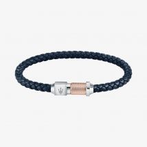 Maserati Blue Braided Leather Rope Bracelet JM223AVE16