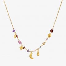 Maanesten Gold Plated Olympia Multi Stone Charm Necklace 2687A