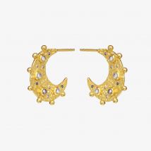 Maanesten Gold Plated Sadiq Crescent Moon Earrings 9866A