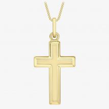 9ct Yellow Gold Bevelled-Edge Cross Pendant 1.64.2611